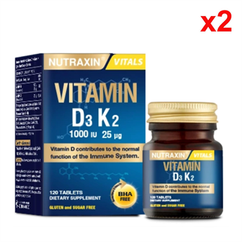Nutraxin D3K2 Vitamin 120 Tablet x2 Adet