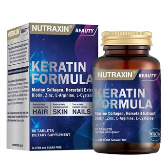 Nutraxin Keratin Formula 60 Tablet - Saç Bakım Vitamini - Aromasız