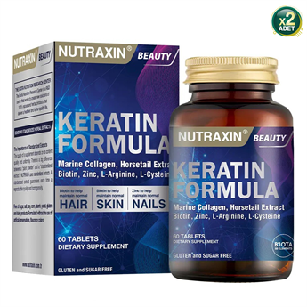 Nutraxin Beauty Keratin Formula 60 Tablet Takviye Edici Gıda (2 paketi)