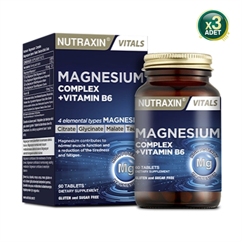 Nutraxin Magnesium Complex + Vitamin B6 60 Tablet 3 Adet