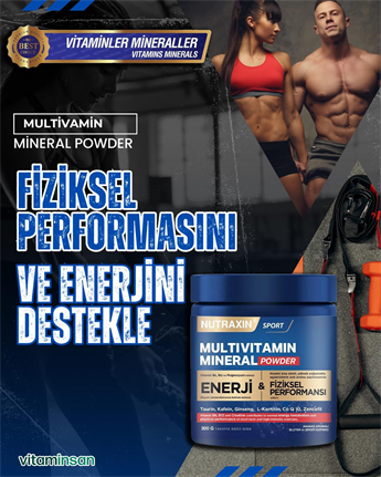 Nutraxin Multivitamin Mineral Powder 300 Gr Magnezyum, Taurin, Kreatin, L Carnitin, Ginseng, Co10, Energy