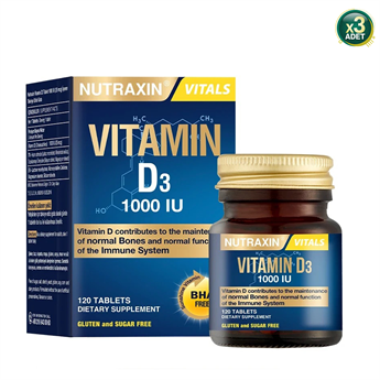 Nutraxin Vitamin D3 120 Tablet 3 Adet