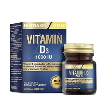 Hype Store Nutraxin Vitals D3 Vitamin 1000 Iu 25 Mcg 120 Tablet Takviye Edici Gıda - Standart