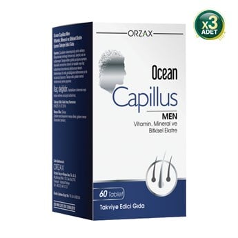 Ocean Capillus Men 60 Tablet 3 Adet, Vitamin, Mineral ve Bitki Ekstreleri