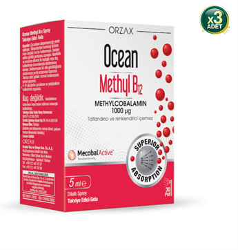 Ocean Methyl B12 1000 mcg Dilaltı Sprey 5 ml 3lü