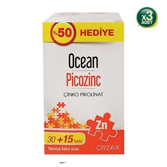 Ocean Picozinc Çinko Pikolinat 30 Tablet - 3 Adet (90 Tablet)