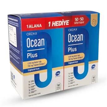 Orzax Ocean Plus 1200 mg Balık Yağı 50 + 50 Yumuşak Kapsül