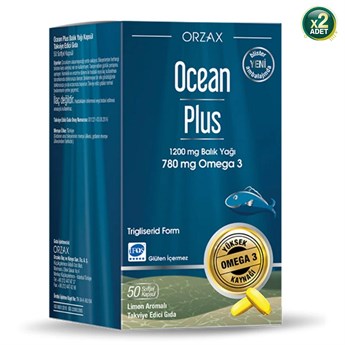 Orzax Ocean Plus 1200 mg Balık Yağı 50 + 50 Yumuşak Kapsül