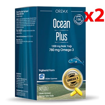Orzax Ocean Plus 1200 mg Balık Yağı 50 + 50 Yumuşak Kapsül