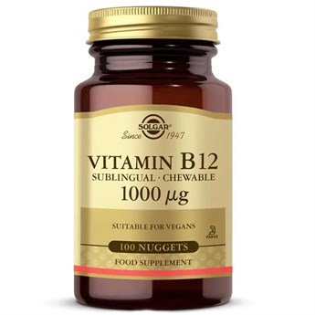 Solgar 50 Tablet Vegan Vitamin B12 500 Mcg Yetişkinler İçin Besin Takviyesi