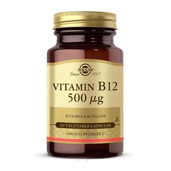 Solgar Vitamin B12 500 mcg - 50 Adet Sebze Kapsülü, Şeker, Tuz, Gluten ve Soya İçermez
