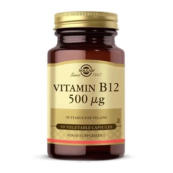 Solgar 50 Tablet Vegan Vitamin B12 500 Mcg Yetişkinler İçin Besin Takviyesi
