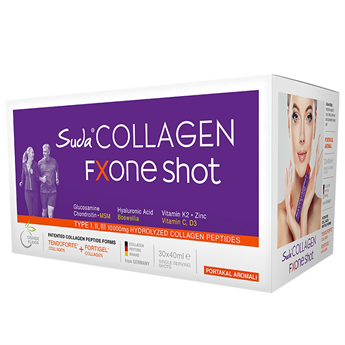  Suda Collagen Fxone Shot Portakal Aromalı 30 Adet 40 Ml Kolajen İçeren