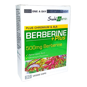 Suda Vitamin Berberine Plus Karamuk Ekstresi, Alfa Lipoik Asit ve Krom İçeren 30 Bitkisel Kapsül