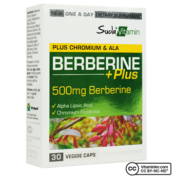 Suda Vitamin Berberine Plus Karamuk Ekstresi, Alfa Lipoik Asit ve Krom İçeren 30 Bitkisel Kapsül