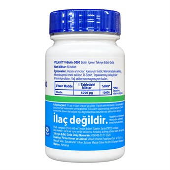 Velavit V Biotin 5000 mcg 60 Tablet
