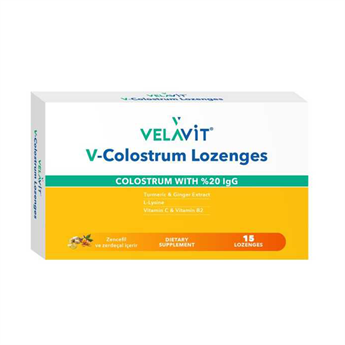 Velavit V-Colostrum Lozenges, Kolostrumlu Pastil, 15 Adet