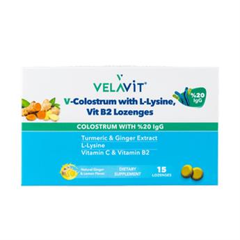 Velavit V-Colostrum Zencefil Zerdeçal Lozenges 15 Pastil