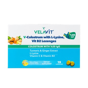 Velavit V- Colostrum Lozenges - Kolostrum Içeren Pastil - 15 Adet