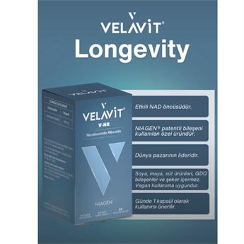 Velavit V-NR Nicotinamide Riboside 30 Kapsül 2 Adet