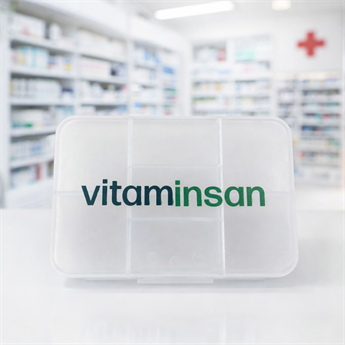 Vitaminsan Baskılı 7 Bölmeli İlaç Saklama Kutusu