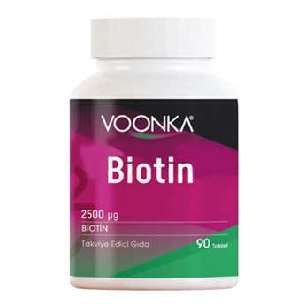 Voonka Biotin 2500 mcg Takviye Edici Gıda 90 Tablet