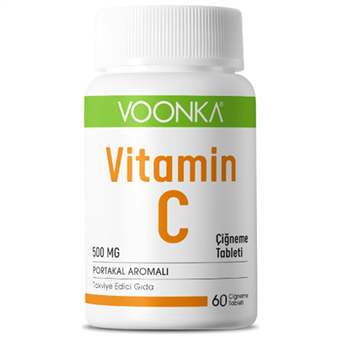 Voonka Vitamin-C Portakal Aromalı Takviye Edici Gıda 60 Tablet