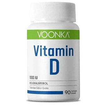 Voonka Vitamin D İçeren Takviye Edici Gıda 90 Yumuşak Kapsül 1000 IU Türkiye Menşeli