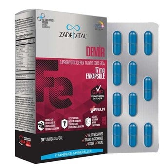 Zade Vital Demir ve Prebiyotik 30 Kapsül
