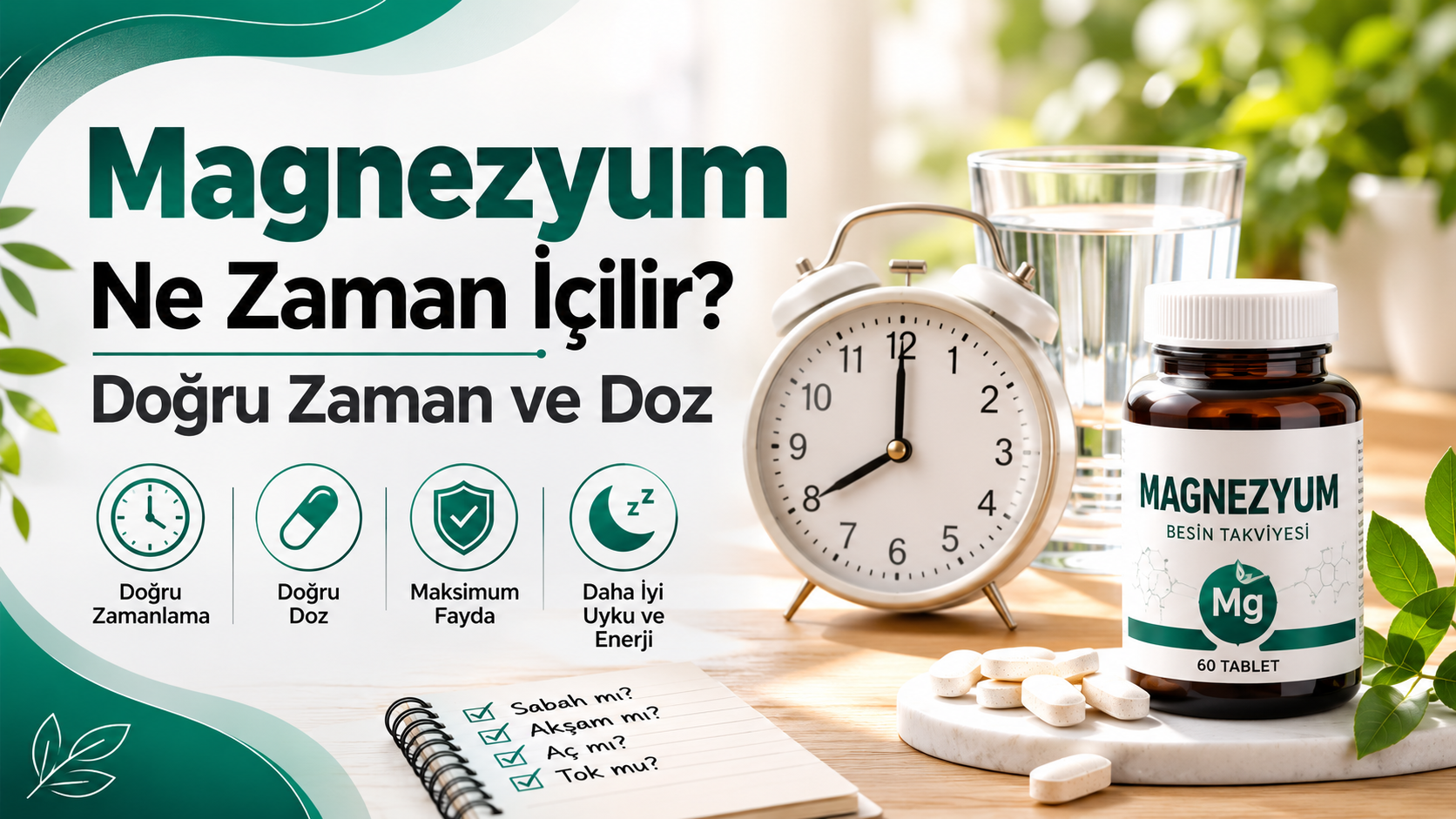 Magnezyum Ne Zaman İçilir? Doğru Zaman ve Doz