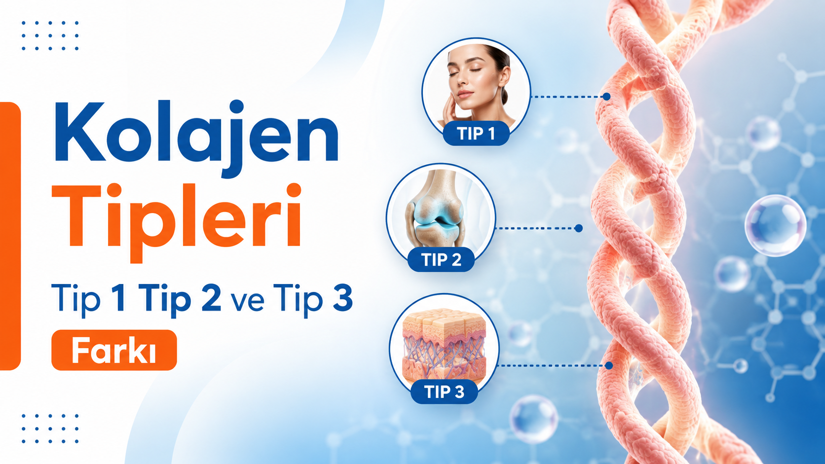 Kolajen tipleri - tip 1 tip 2 ve tip 3 farkı