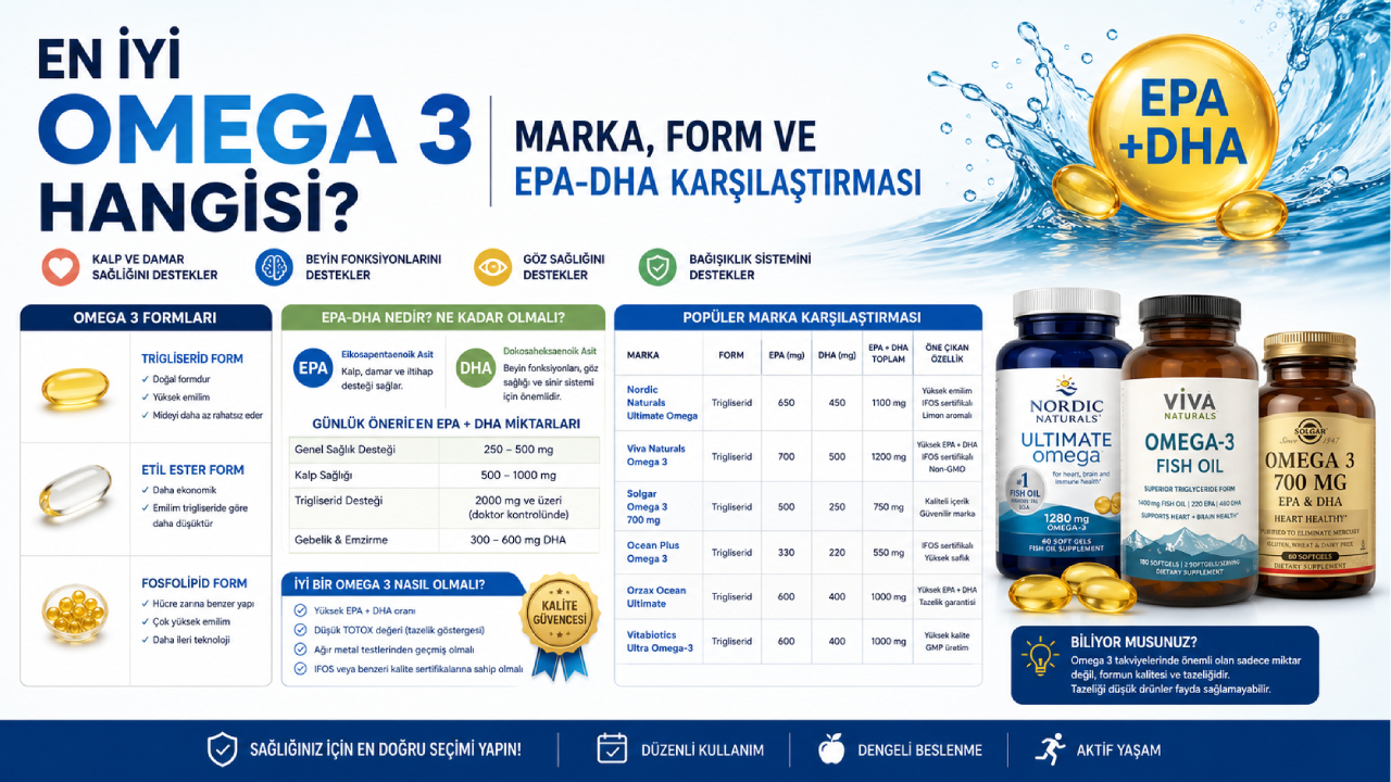 En İyi Omega 3 Hangisi: Marka, Form ve EPA-DHA Karşılaştırması
