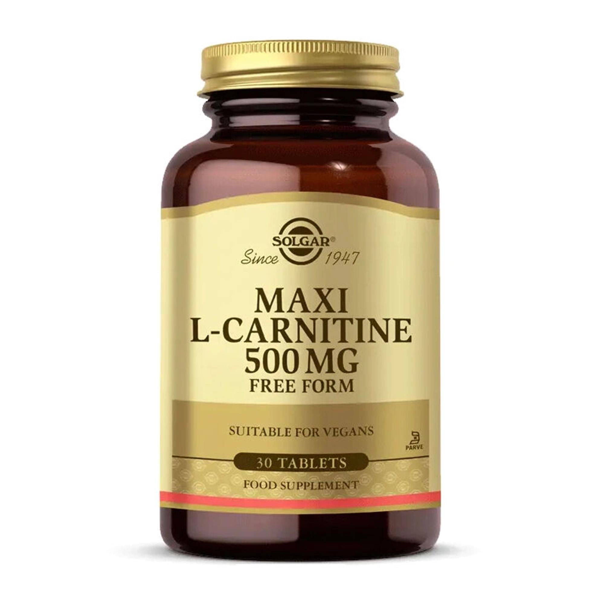  Solgar Maxi L-Carnitine 500 Mg 30 Tablet