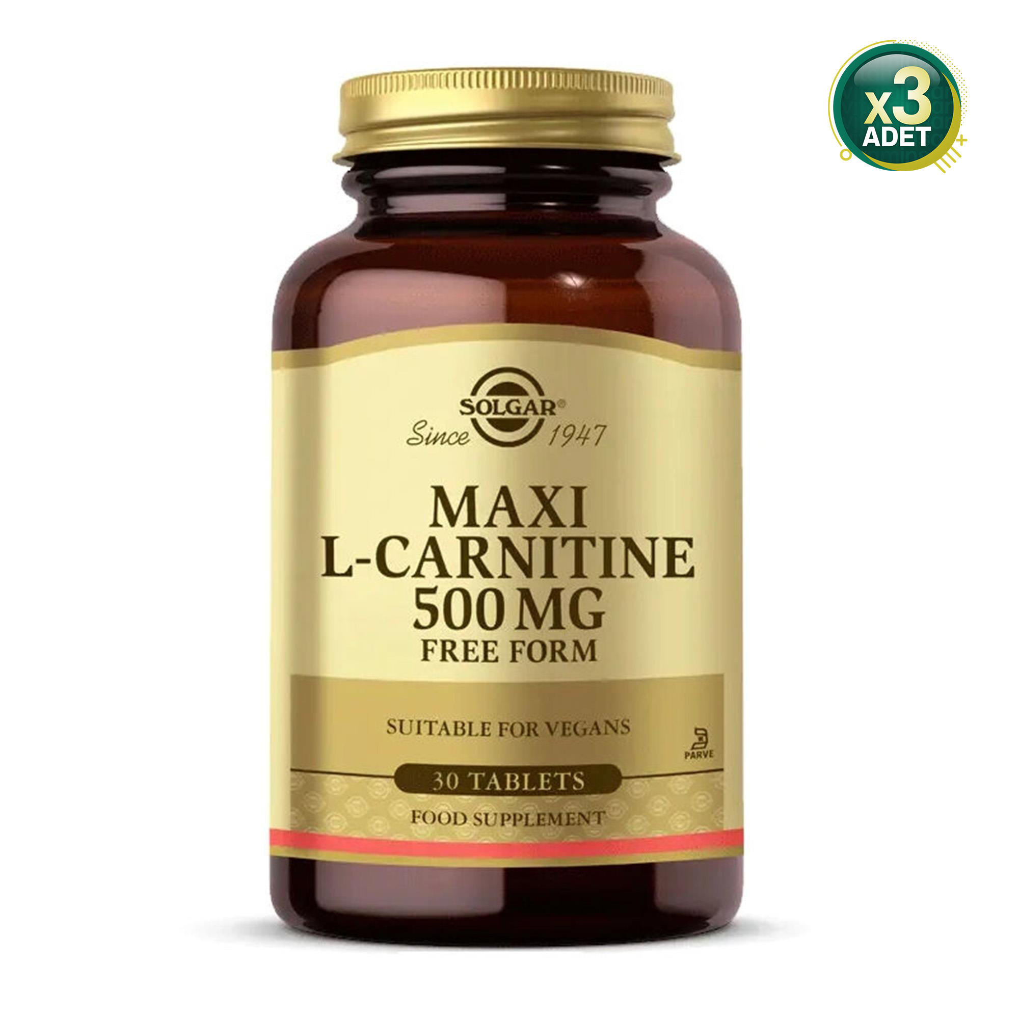  Solgar Maxi L-Carnitine 500 Mg 30 Tablet 3 Adet