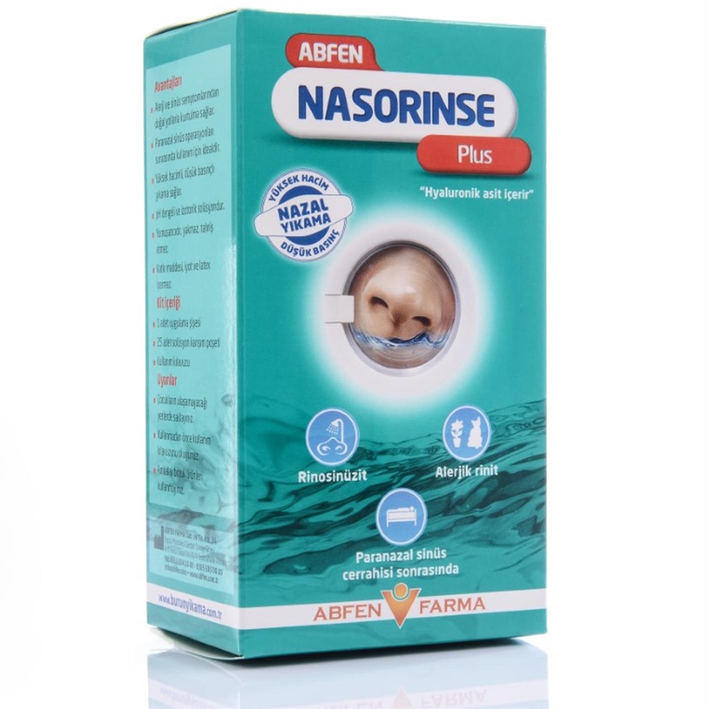 Abfen Nasorinse Plus Kit 25 Poşet (Yeşil büyük)