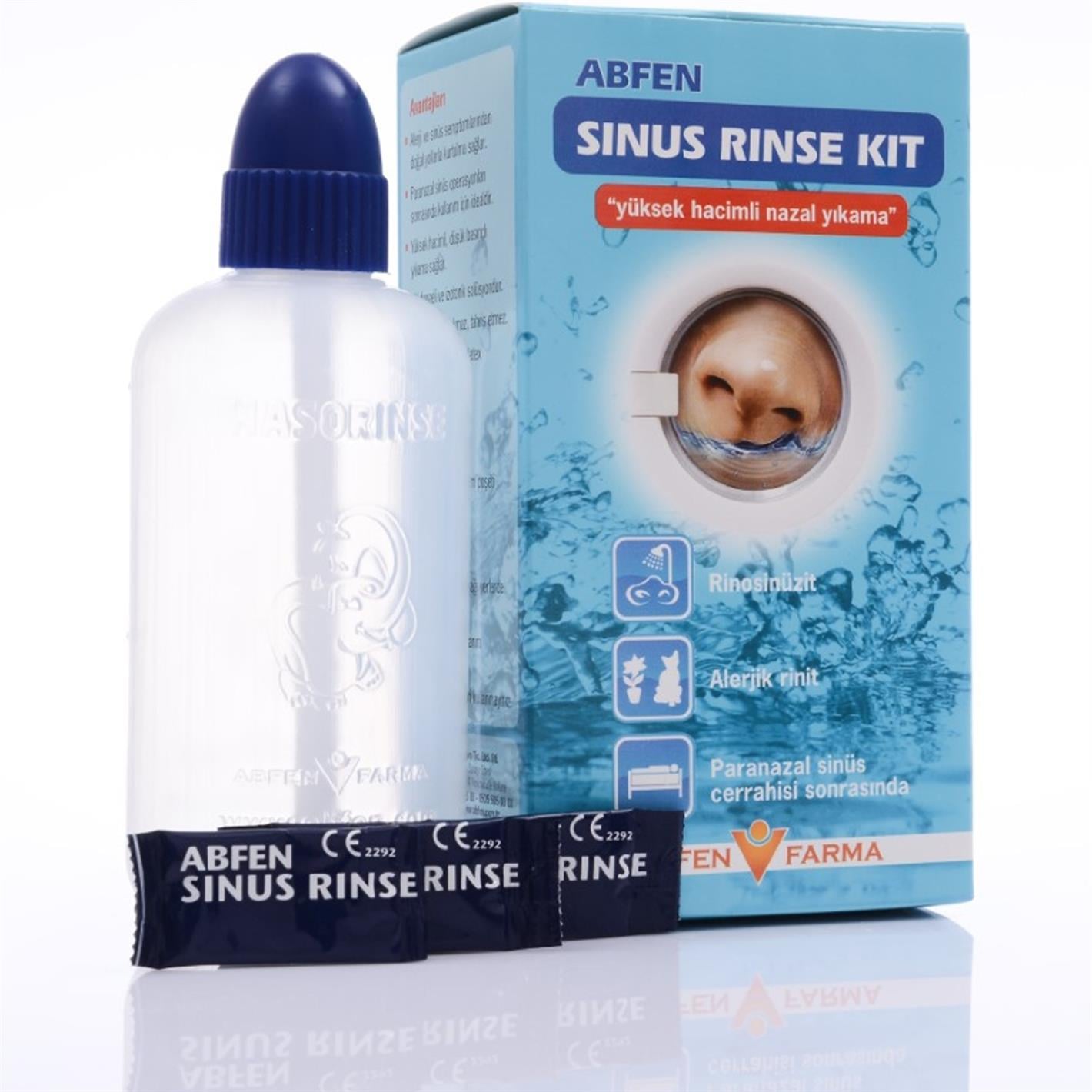 Abfen Sinüs Rinse Kit Yetişkin 25 Poşet 240 ml Mavi büyük)