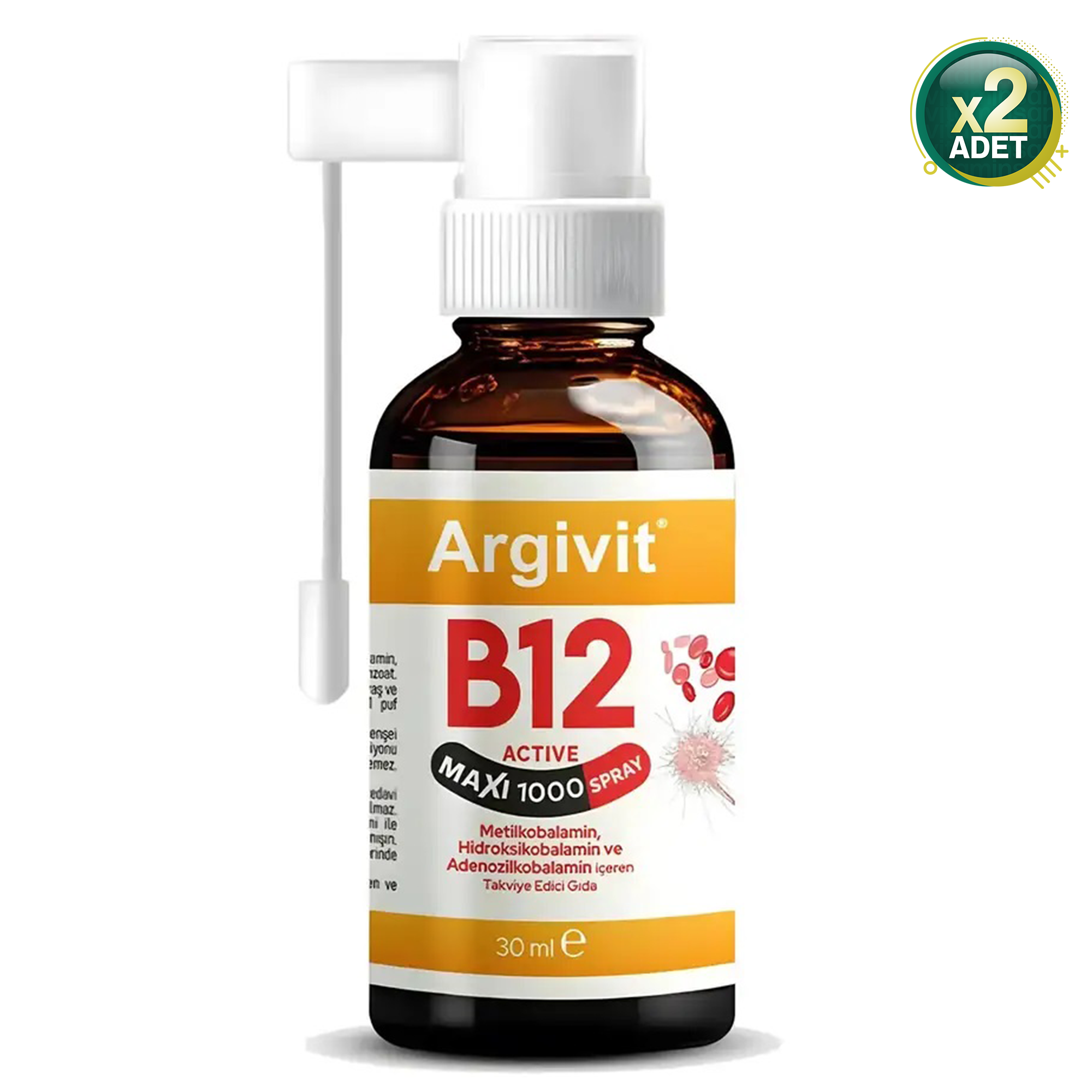 Argivit B12 Active Maxi 1000 30 ml Sprey 2 Adet