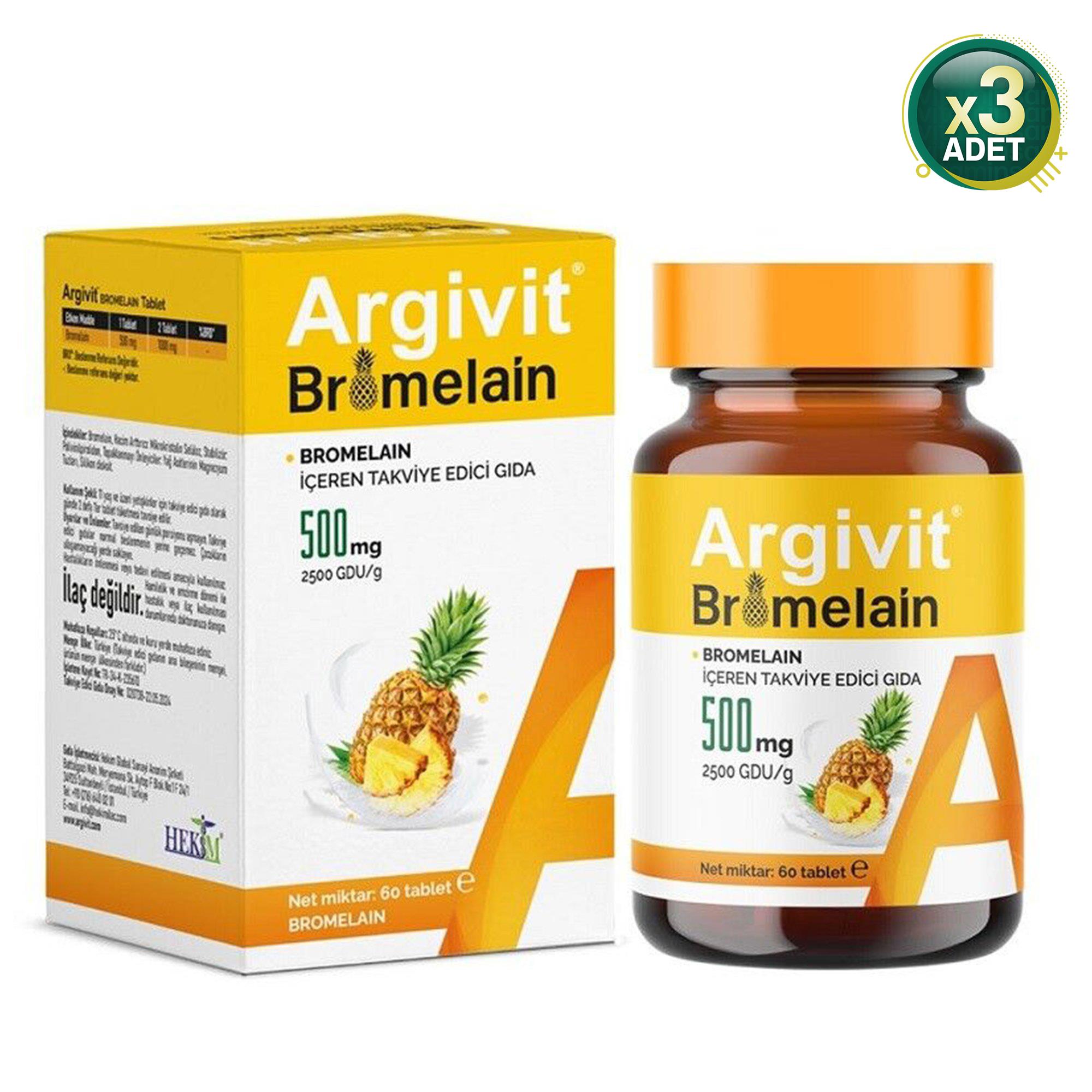 Argivit Bromelain 500 mg 60 Tablet 3 Adet