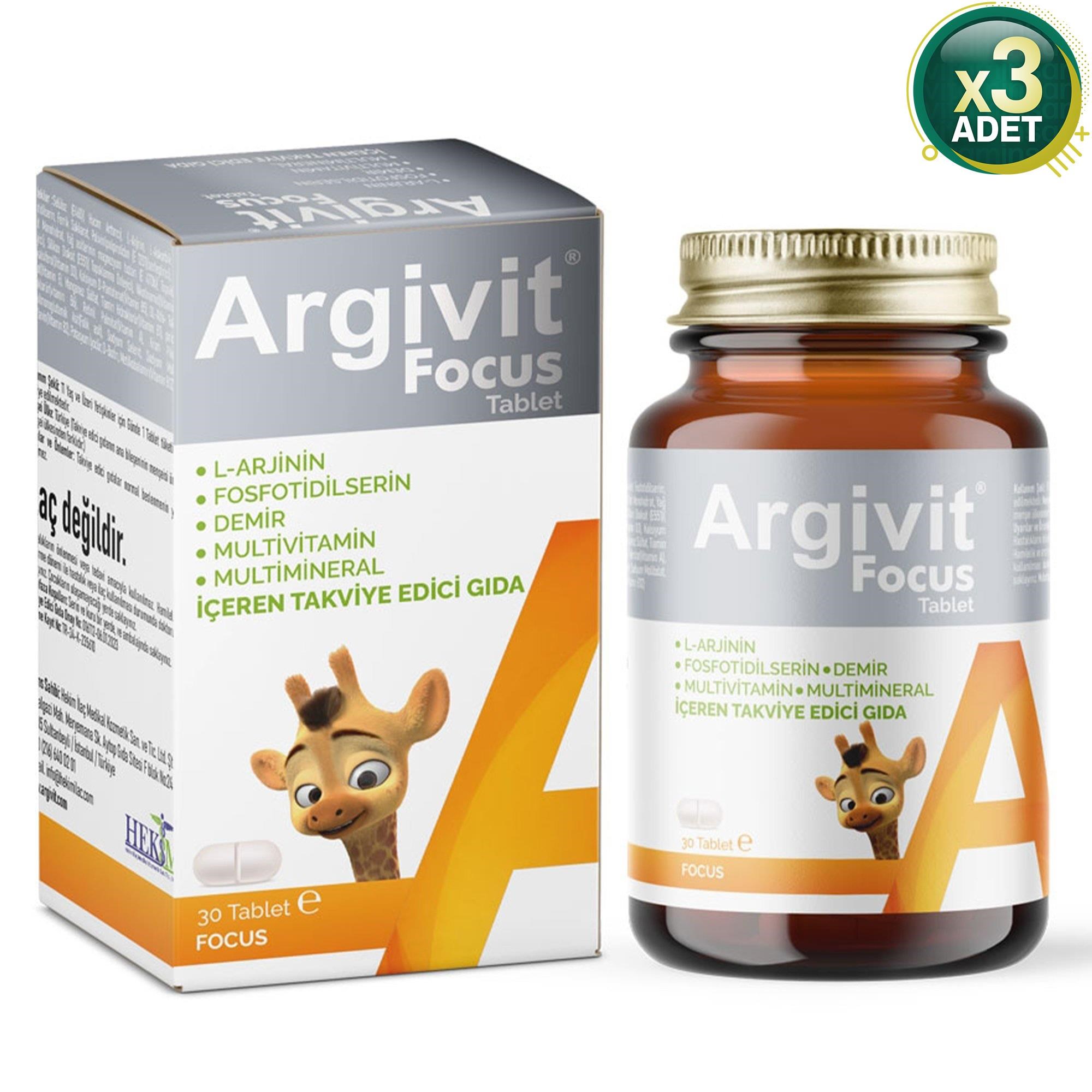 Argivit Focus Tablet 30 Tablet 3 Adet