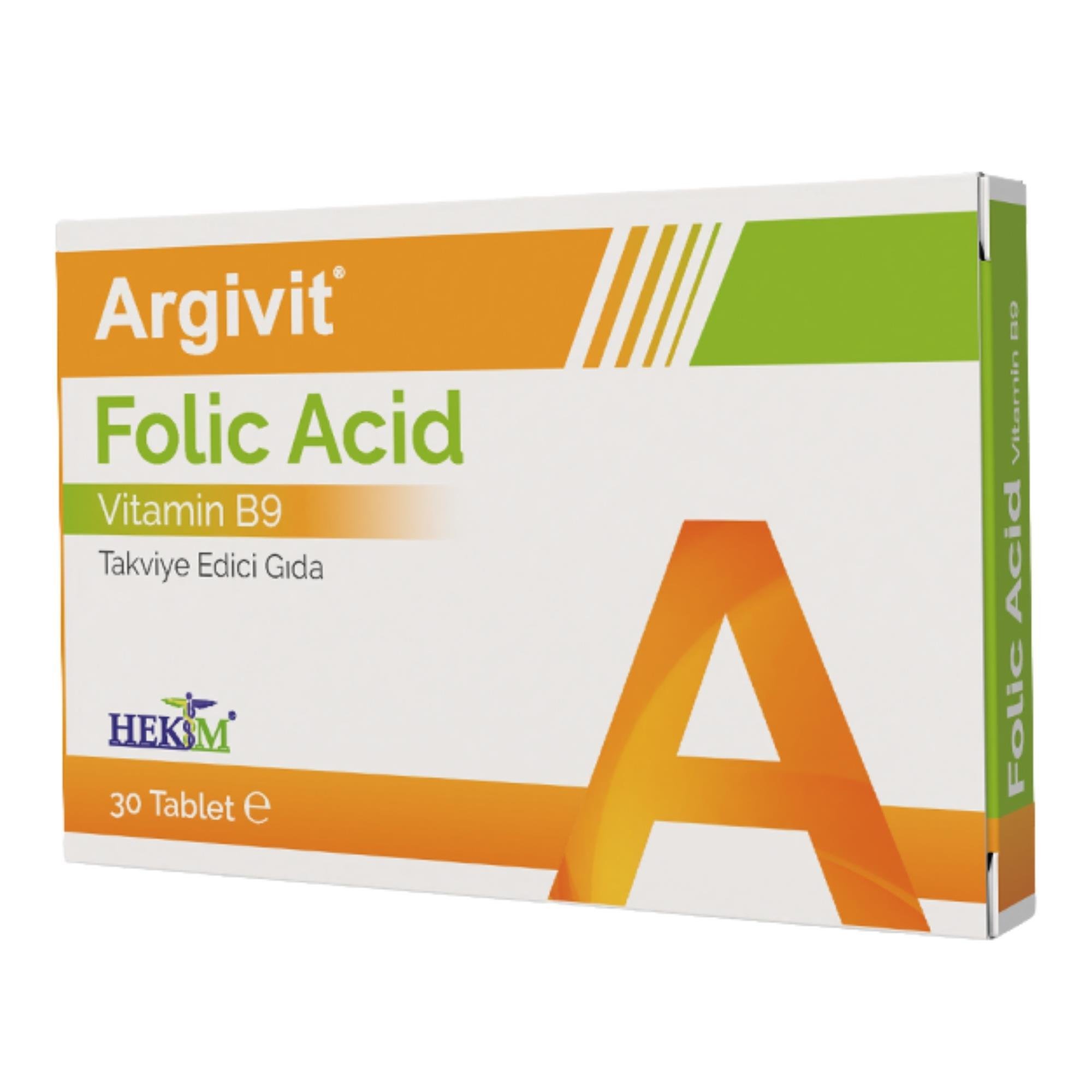 Argivit Folic Asit Vitamin B9 İçeren Takviye Edici Gıda 30 Tablet