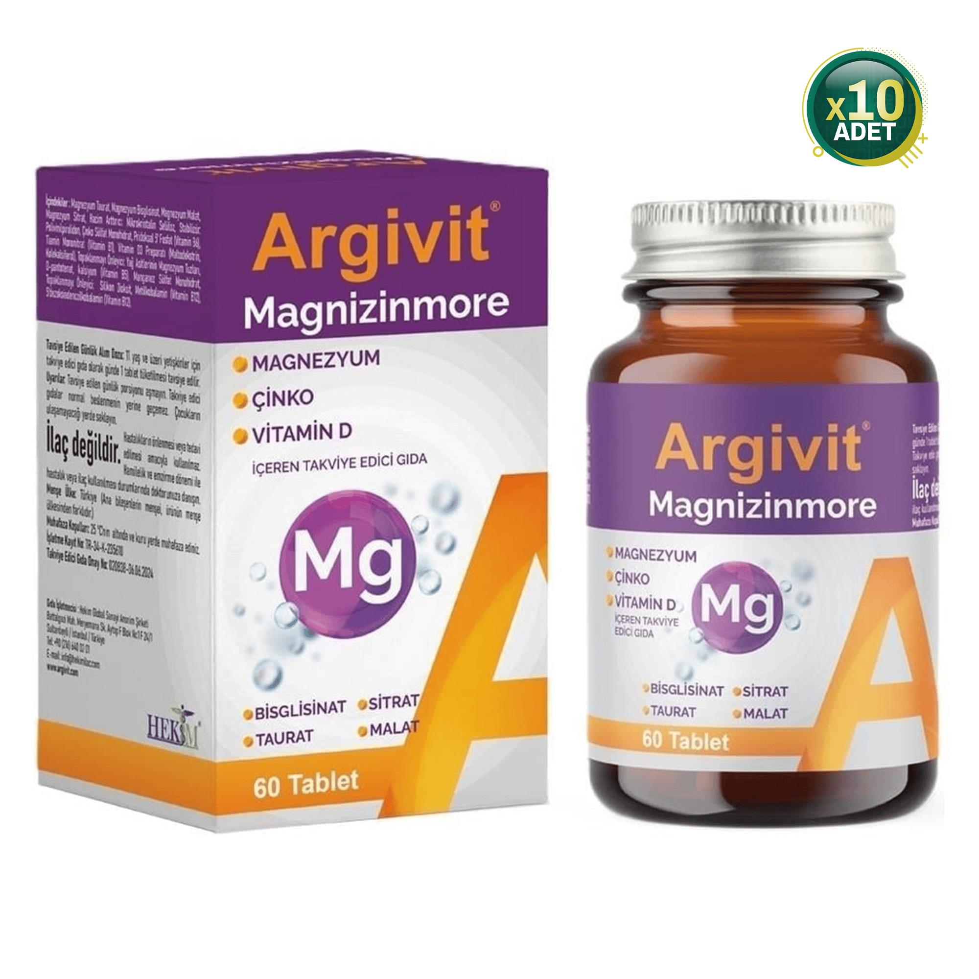 Argivit Magnizinmore 60 Tablet 10 Adet