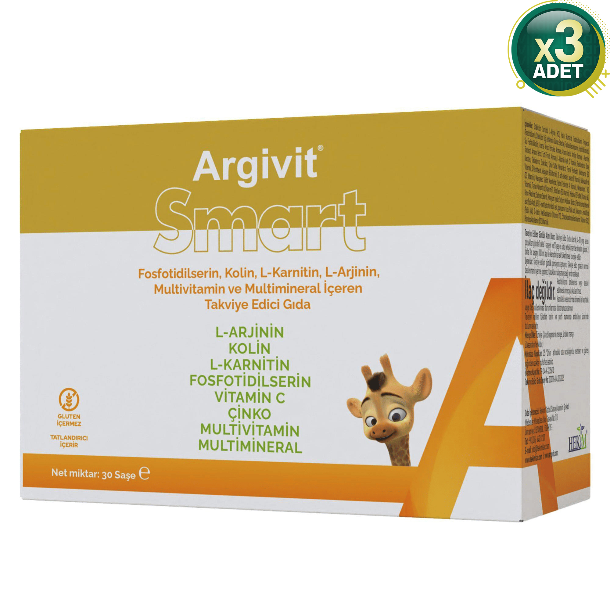 Argivit Smart 30 Saşe - 3 Adet (90 Saşe)