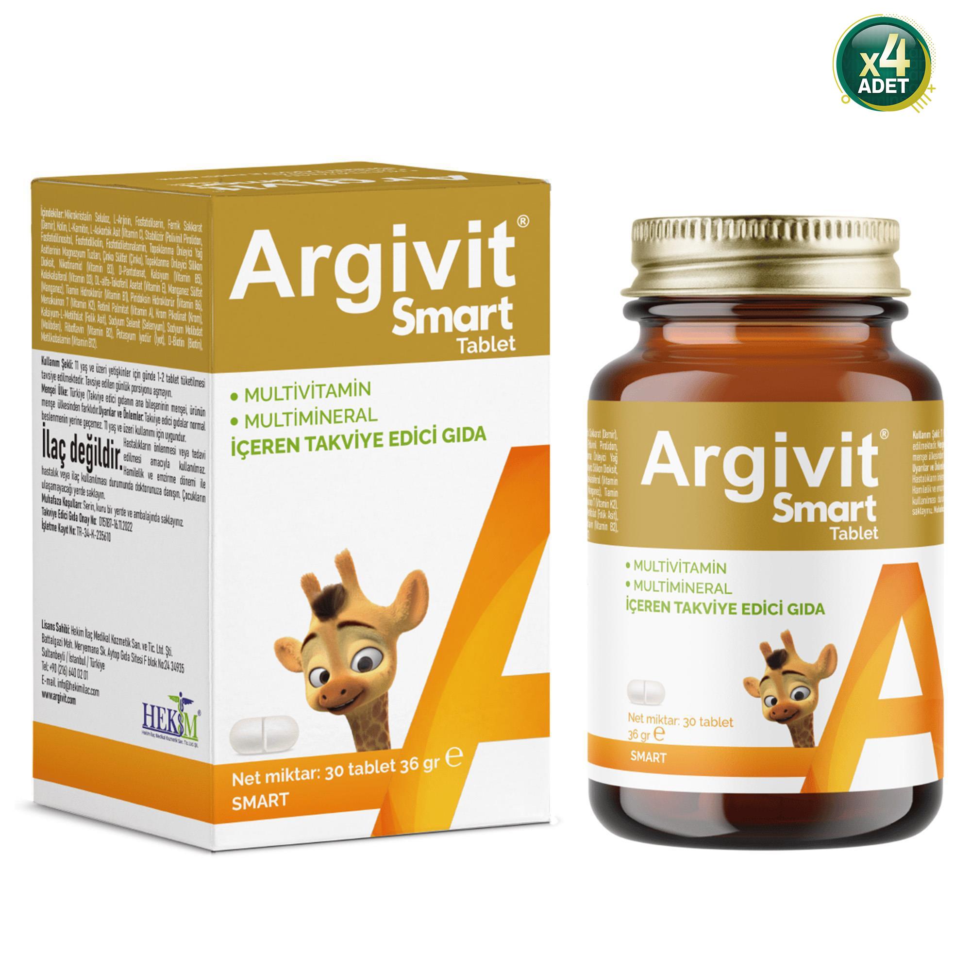Argivit Smart 30 Tablet 4'lü