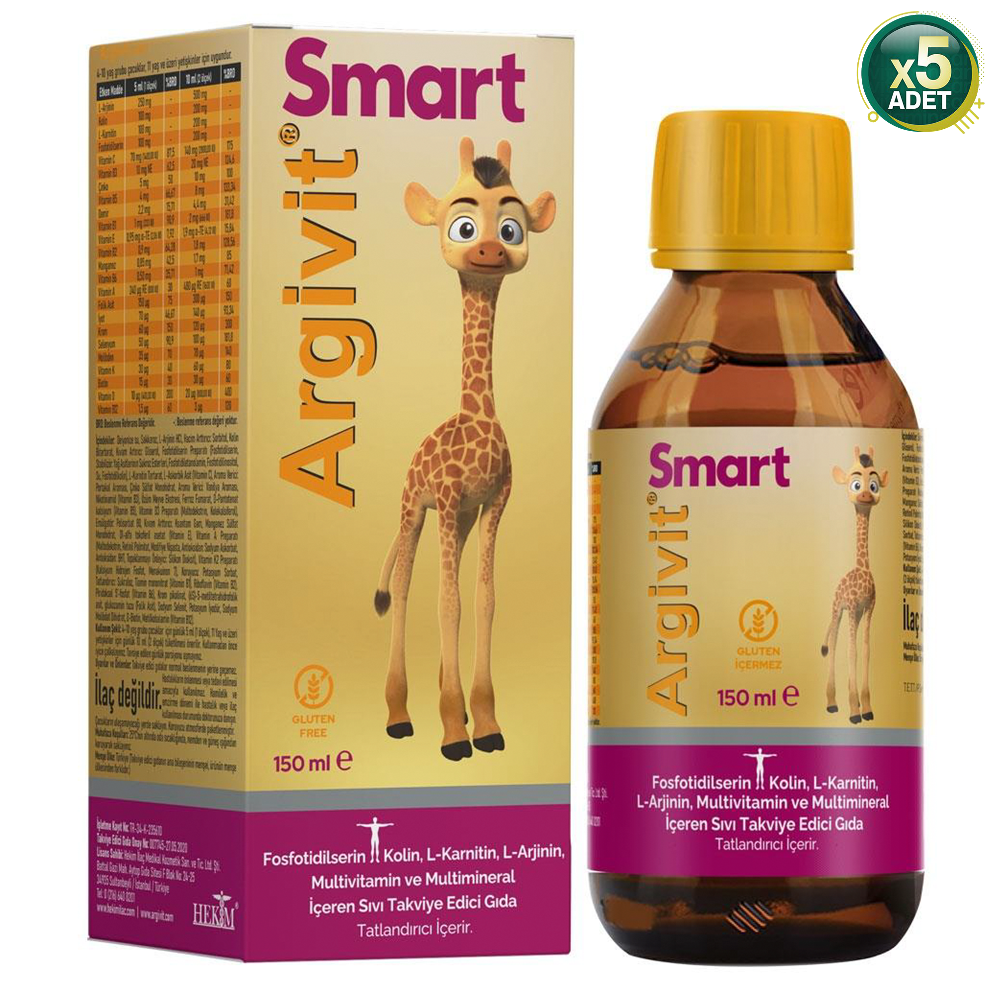 Argivit Smart Şurup 150 ml 5 Adet