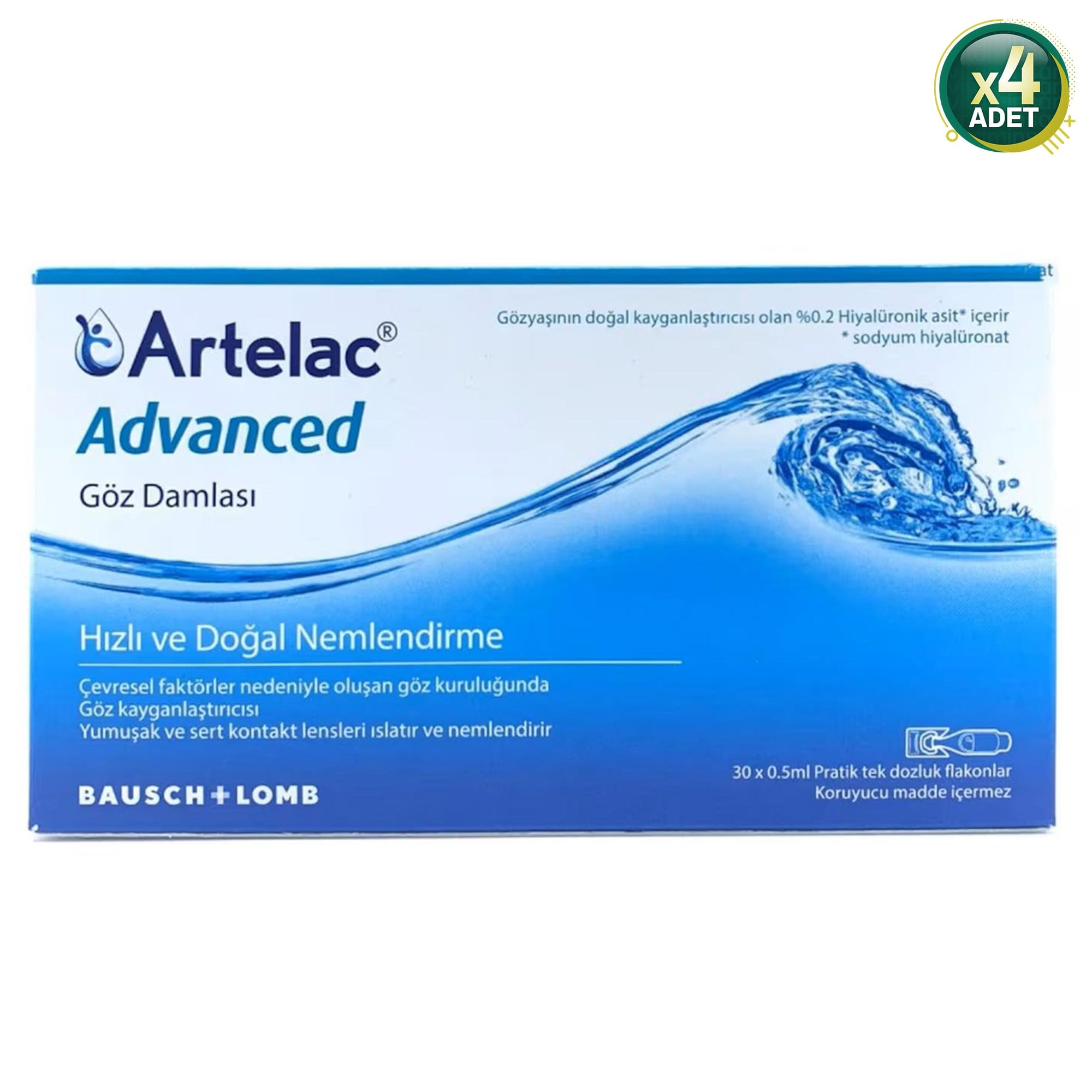 Artelac Advanced Göz Damlası 30 Flakon 4'Lü PAKET (SKT:05/2027)