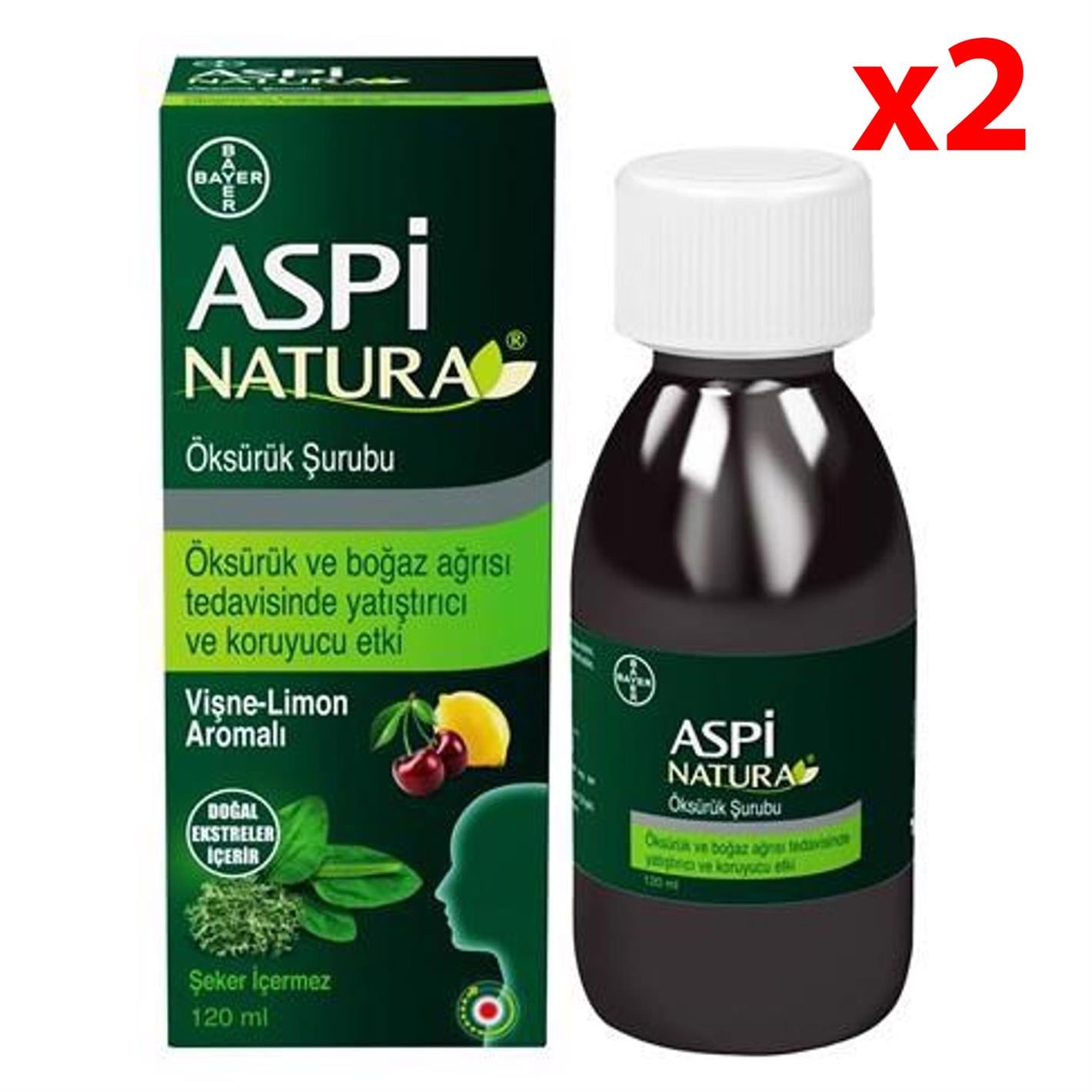 Aspinatura Öksürük Şurubu Vişne & Limon 120 ml 2 Adet