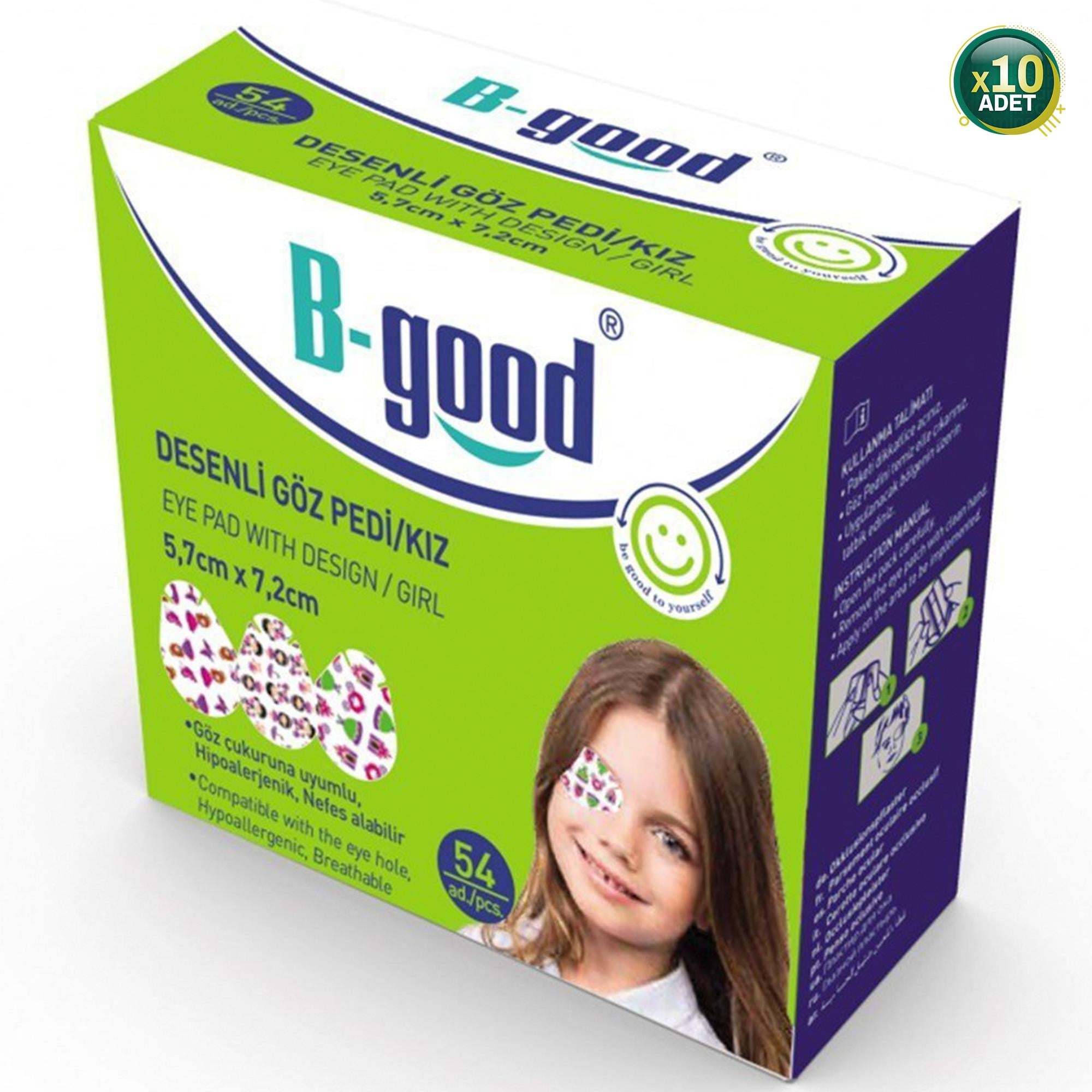 B-Good Göz Pedi Desenli Kız 5,7 x 7,2 cm 54'lü 10 Adet