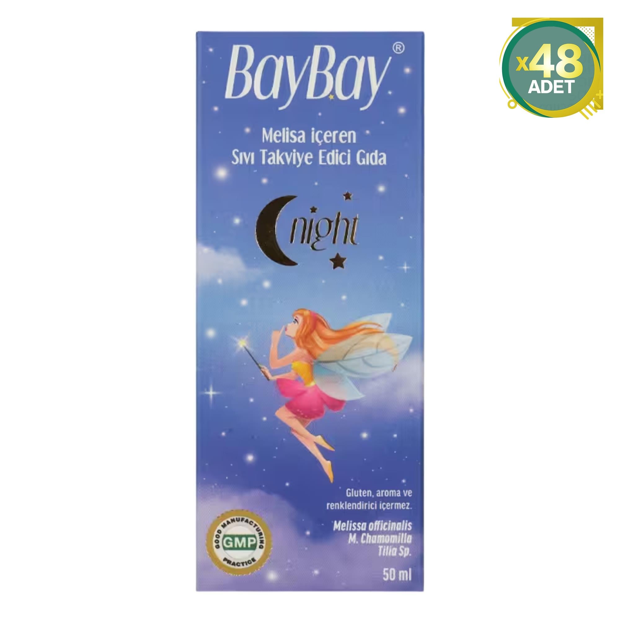 Baybay Night Melisa İçeren Bitkisel Damla 50 ml 48 ADET