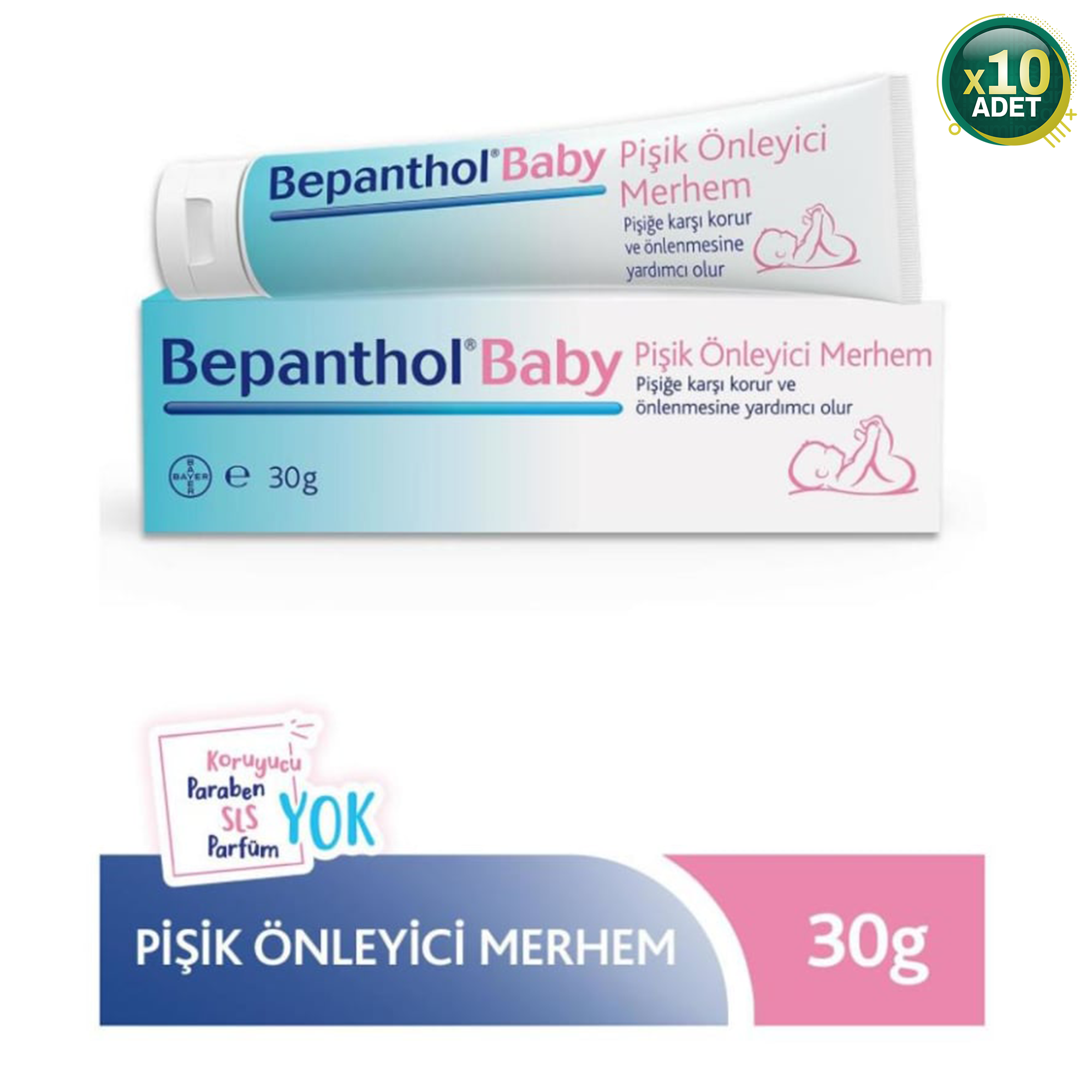 Bepanthol Baby Pişik Kremi 30 gr 10 Adet