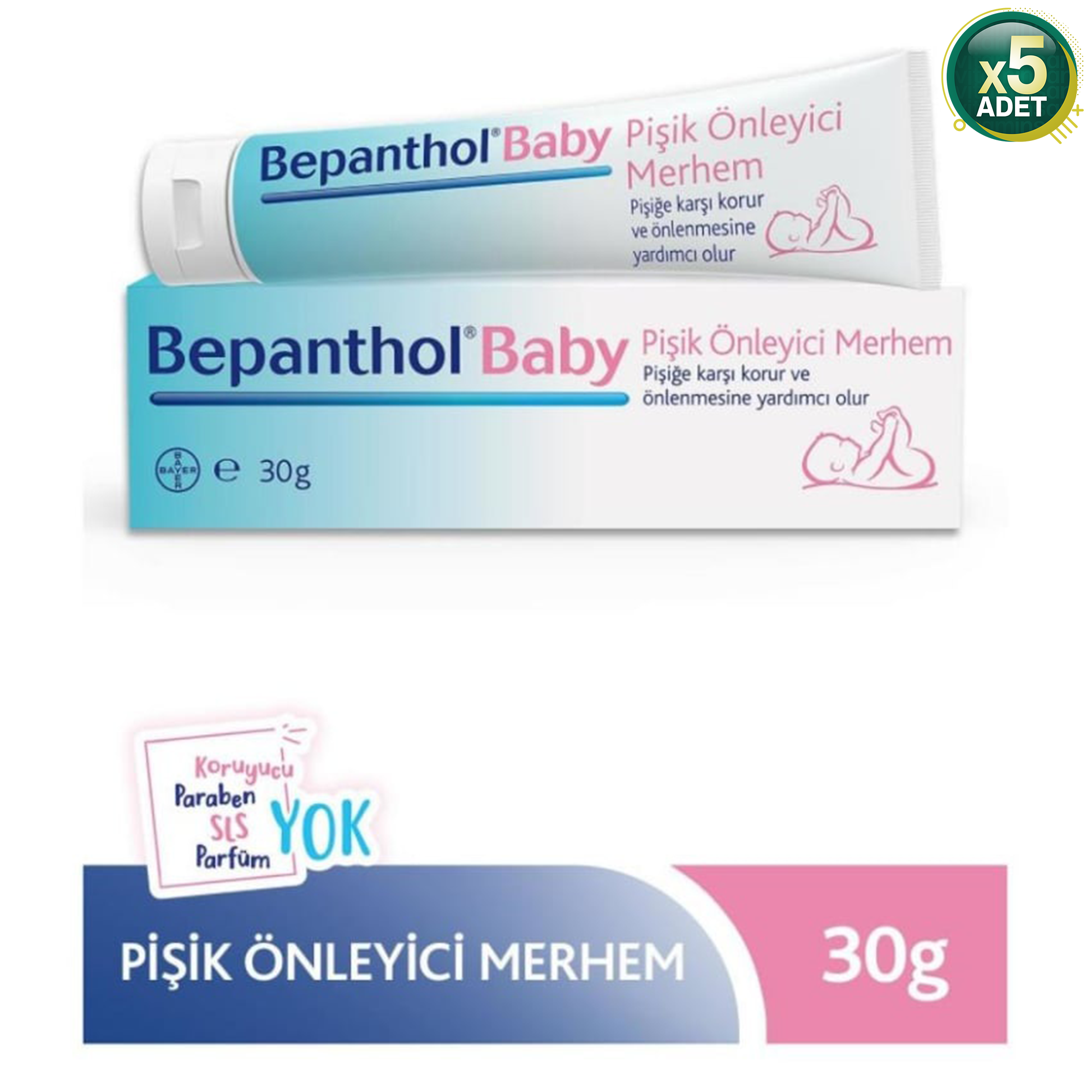 Bepanthol Baby Pişik Kremi 30 gr 5 Adet